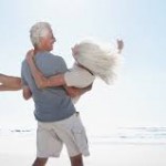 sexy older couple on beach